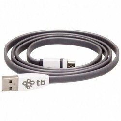 Kabel Usb - microUSB 1m TB płaski szary