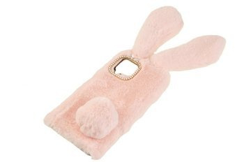 Etui z futerkiem króliczek do Samsung Galaxy A42 5G różowy