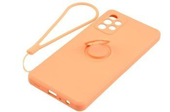 Etui Pastel Ring do Samsung Galaxy A72 pomarańczowy