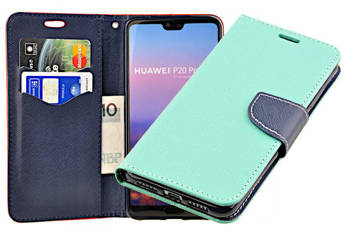 Etui portfel Fancy Case do Huawei P20 Pro miętowy