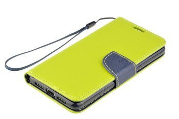 Etui portfel Fancy Case do HUAWEI P20 limonka