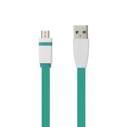 Kabel Usb - microUSB 1m TB płaski zielony