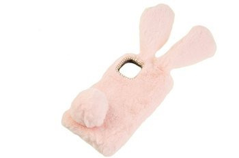 Etui z futerkiem króliczek do Apple iPhone 11 różowy