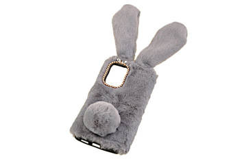 Etui z futerkiem króliczek do Samsung Galaxy M53 5G szary