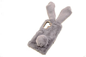 Etui z futerkiem króliczek do Samsung Galaxy M23 5G szary