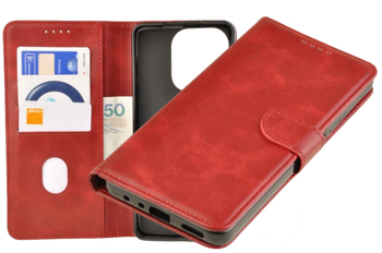 Etui portfel Wallet do Oppo A5 Pro 5G czerwony