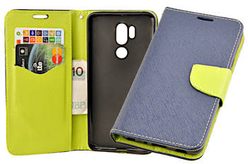 Etui portfel Fancy Case do LG G7 Thinq niebieski