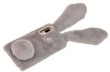 Etui z futerkiem króliczek do Samsung Galaxy A40 szary