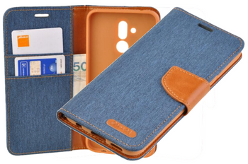 Etui portfel Canvas Book do Huawei Mate 20 Lite granatowy