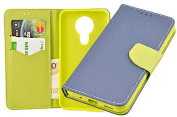 Etui portfel Fancy Case do Nokia 3.4 niebieski