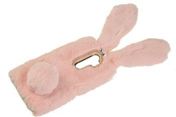 Etui z futerkiem króliczek do Xiaomi Redmi Note 8 Pro różowy