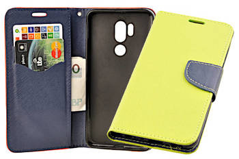 Etui portfel Fancy Case do LG G7 Thinq limonka
