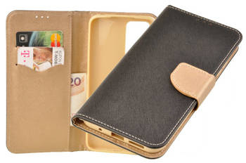Etui portfel Fancy Case do Xiaomi Redmi 10 czarno-brązowy