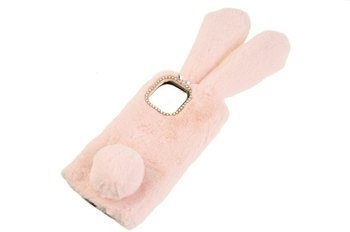 Etui z futerkiem króliczek do Apple iPhone 12 Pro Max różowy