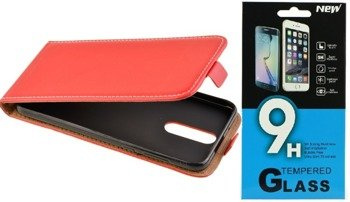 ZESTAW: Etui kabura Flexi Rubber + Szkło do HUAWEI MATE 10 Lite czerwony