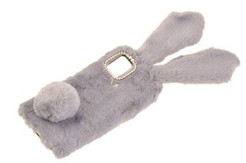 Etui z futerkiem króliczek do Samsung Galaxy A21s szary