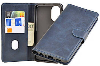 Etui portfel Wallet do Oppo A18 / A38 4G granatowy