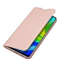 Etui Dux ducis eleganckie skórzane z klapką do Xiaomi Redmi Note 9 różowo złoty