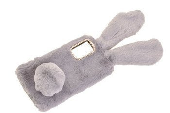 Etui z futerkiem króliczek do Samsung Galaxy S20 FE szary