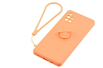 Etui Pastel Ring do Samsung Galaxy A71 pomarańczowy