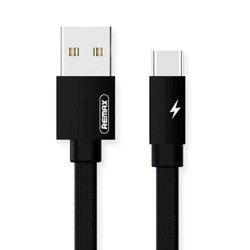 Kabel Usb - Typ C 2m REMAX KEROLLA płaski czarny