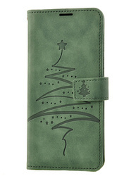 Etui świąteczne portfel do Samsung Galaxy S20 FE choinka zielony